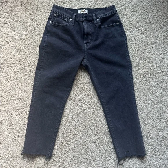 Madewell High-Rise slim crop Black boyjean Frayed jeans - Picture 8 of 8
